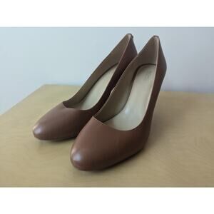 Michael Kors Tan Brown Leather Pumps Simple Heel 3.25in Size 10